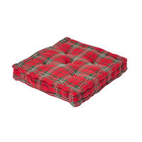 SITZKISSEN Karo rot-grün 40/40/8 cm - Rot, Textil (40/40/8cm) - Homescapes