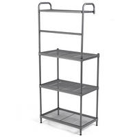 KUCHYNSKÝ regál Regál na mikrovlnnú rúru Šedý - sivá, kov (59/136/34cm) - COSTWAY