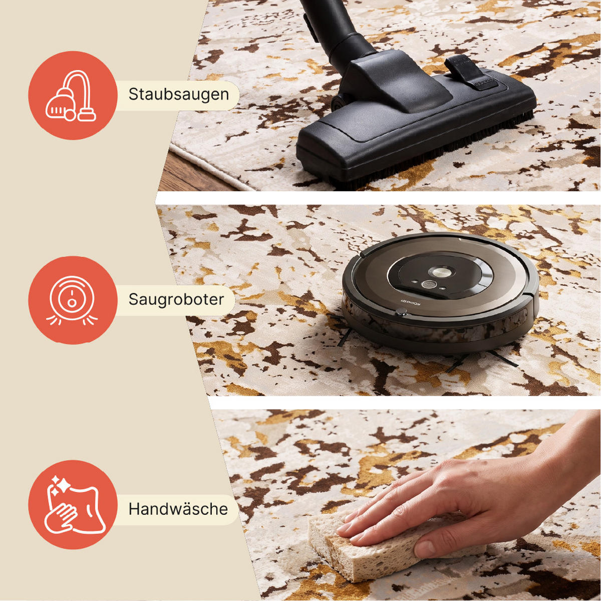TEPPICH GOLDEN Creme 140/200 cm - Creme, Kunststoff (140/200cm) - Tapiso