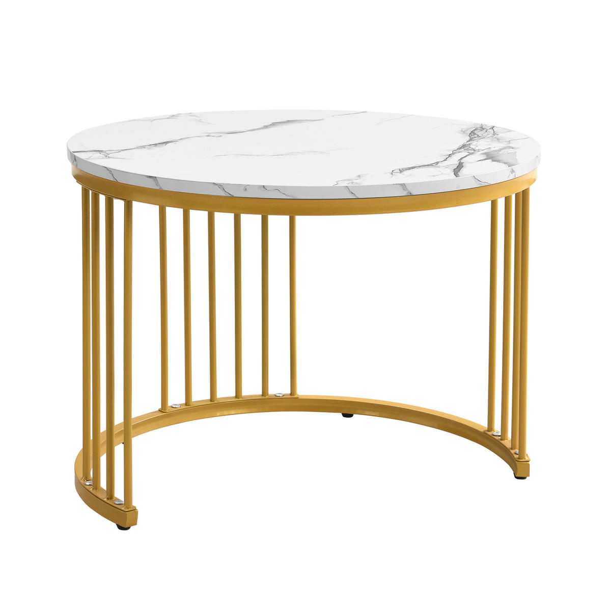 COUCHTISCH-SET 60/60/45,5 cm Weiß aus Holzwerkstoff mit Schubladen und Nestfunktion - Weiß, Holzwerkstoff (60/60/45.5cm) - OKWISH