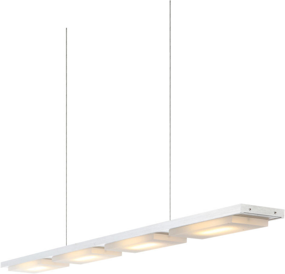 LED HÄNGELEUCHTE LAZIO Aluminium Silber - Silberfarben, Metall (93/7/120cm) - Globo Lighting