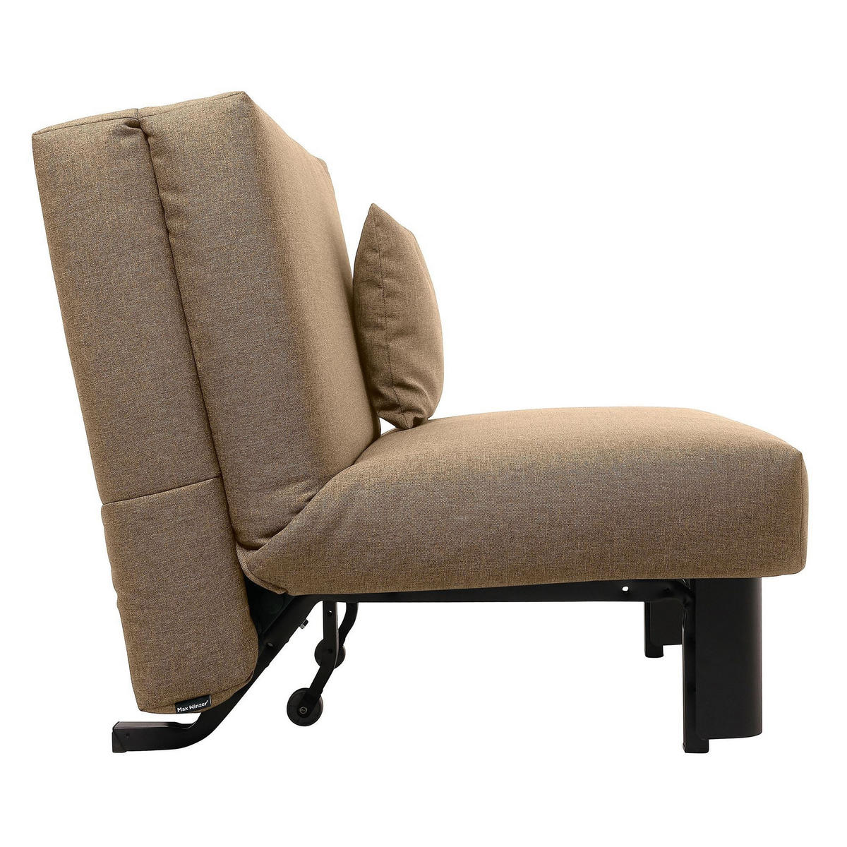 FALTSOFA Kalomira Bezug Flachgewebe Metall schwarz / sand - Sandfarben, Kunststoff (145/84/100cm) - 58aufmkessel