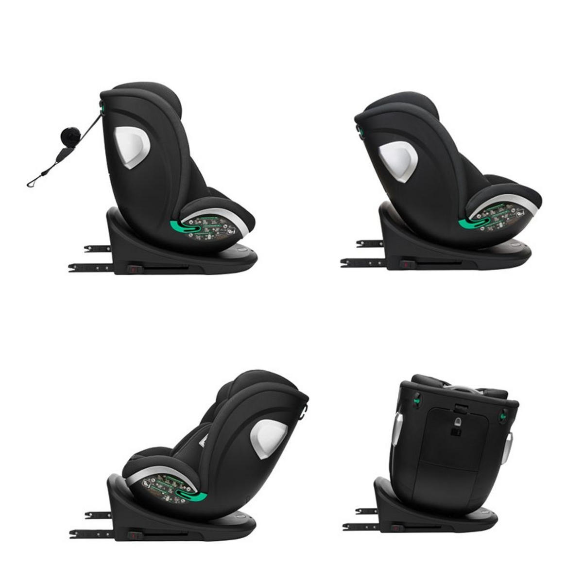 KINDERSITZ i-Drive i-Size schwarz (40-150cm) Isofix Top Tether, Kopfstütze, SPS - Schwarz, Kunststoff (44/60/50cm) - Kikka boo