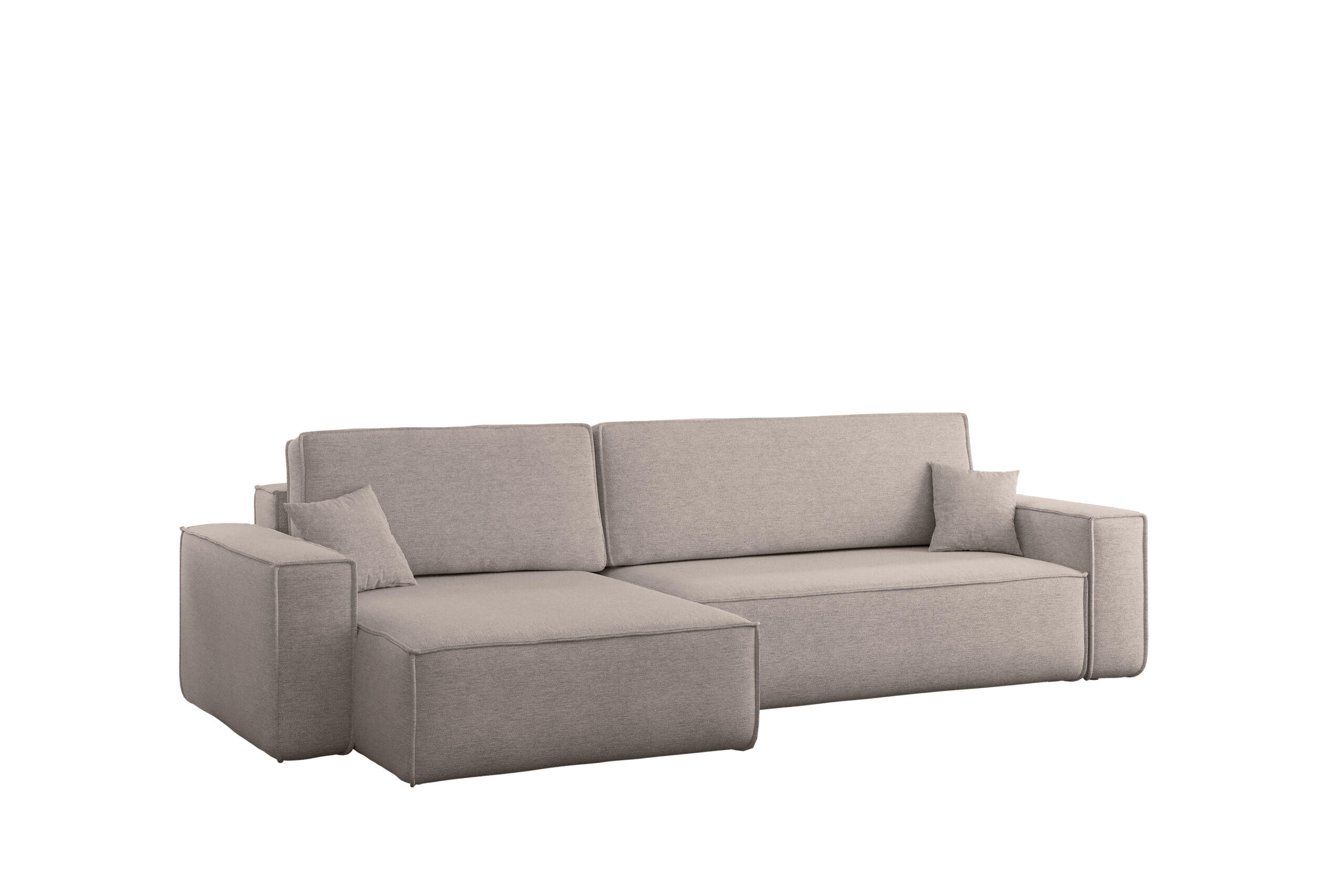 ECKSOFA Mit Schlaffunktion Und Bettkasten, Eckcouch Best XL Stoff Verita Beige Links - Beige, Holz (145/274cm) - Kaiser Möbel