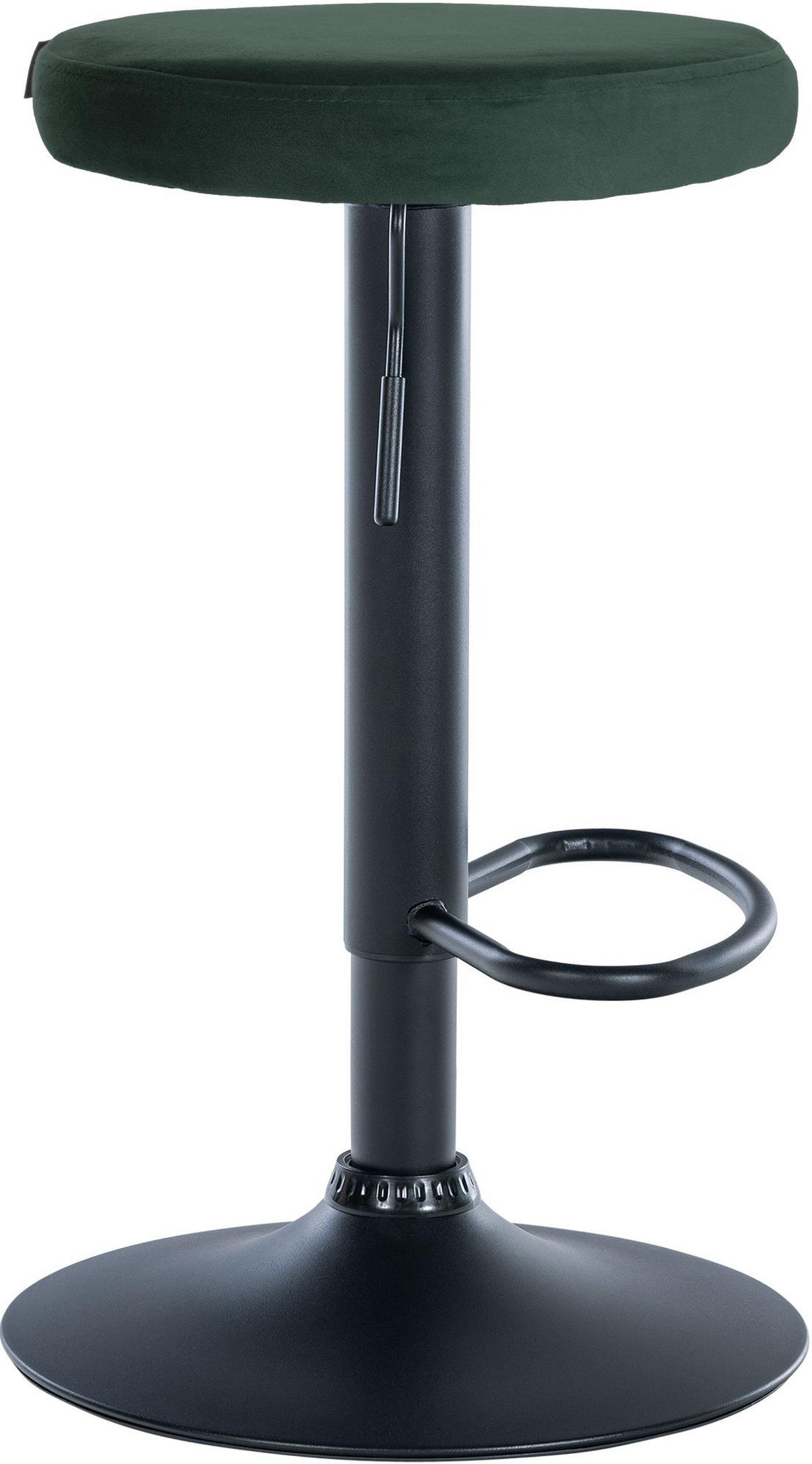 BARHOCKER Samt grün - Schwarz/Grün, Textil/Metall (38.5/60/38.5cm) - CLP