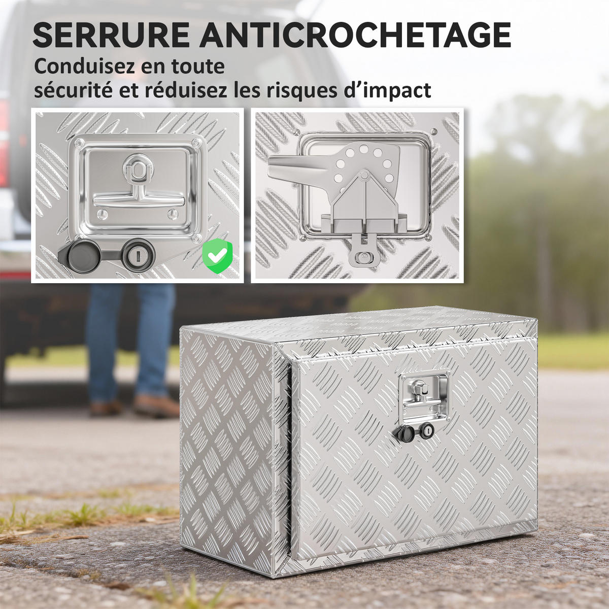 LKW-WERKZEUGKISTE, Alu-Kiste 76 l abschließbar, 60,9 x 35,5 x 40,6 cm, Silber - Multicolor, Kunststoff (35.5/40.6/60.9cm) - FORIOUS