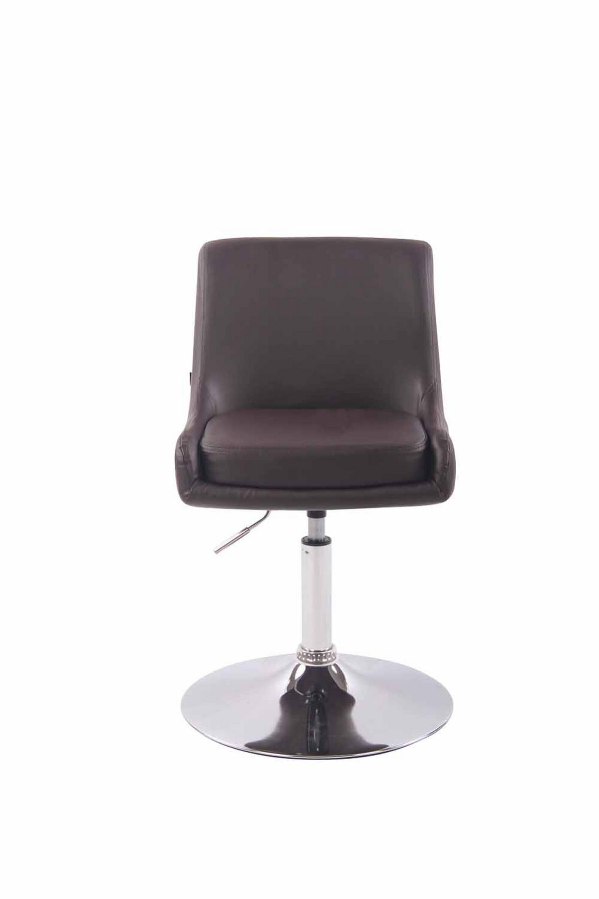 DREHSTUHL Lederlook braun - Chromfarben/Braun, Textil/Metall (43/71/50cm) - CLP