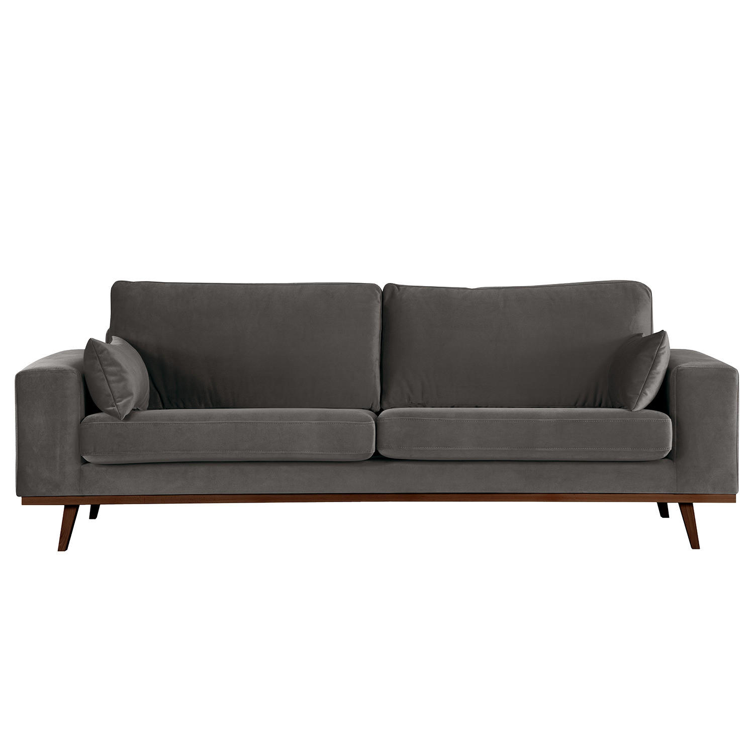 2-SITZER SOFA - Dunkelgrau/Buchefarben, Textil (197/81/88cm) - home24