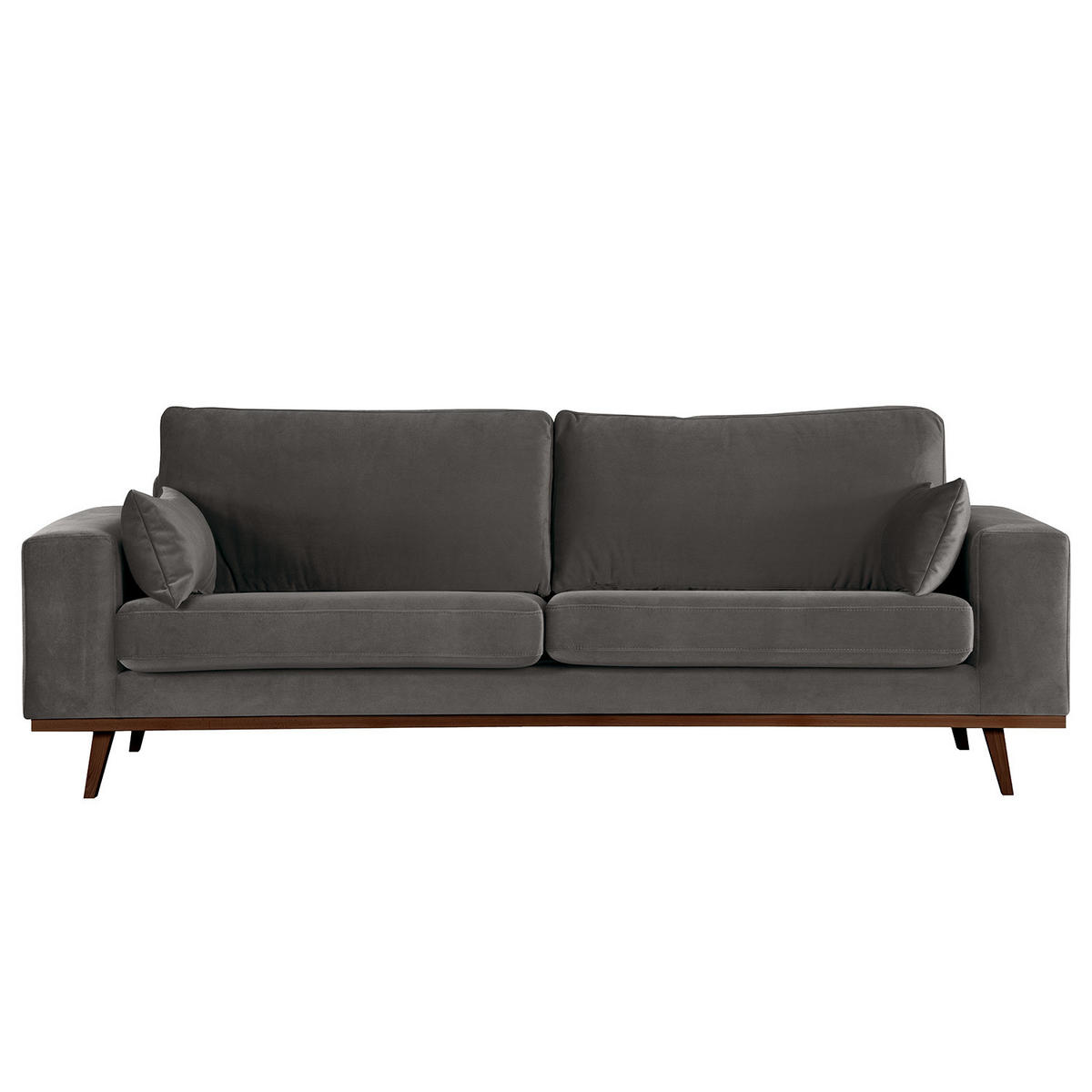 2-SITZER SOFA - Dunkelgrau/Buchefarben, Textil (197/81/88cm) - home24