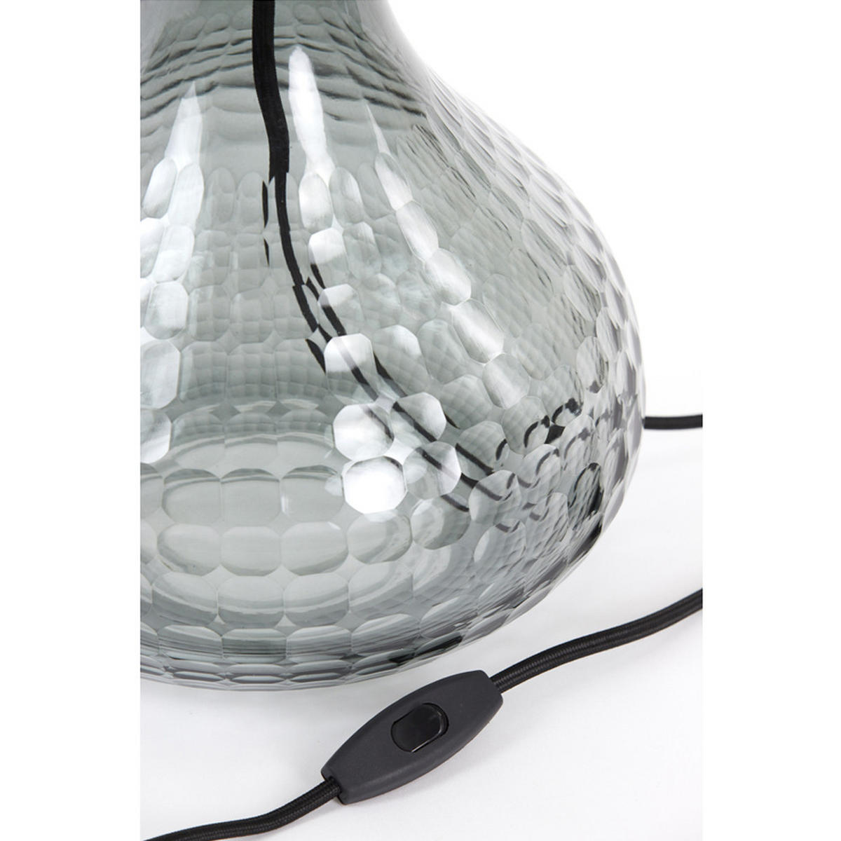 LAMPENFUSS MAEKO Ø25x42 cm, Rauchglas, Grau - Grau, Glas (25/25/42cm) - Light & Living