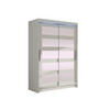 KLEIDERSCHRANK Miami IV, mit RGB LED Beleuchtung - Silberfarben/Weiß, Holzwerkstoff/Kunststoff (120/200/58cm) - MIRJAN24