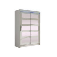 KLEIDERSCHRANK Miami IV, mit RGB LED Beleuchtung - Silberfarben/Weiß, Holzwerkstoff/Kunststoff (120/200/58cm) - MIRJAN24