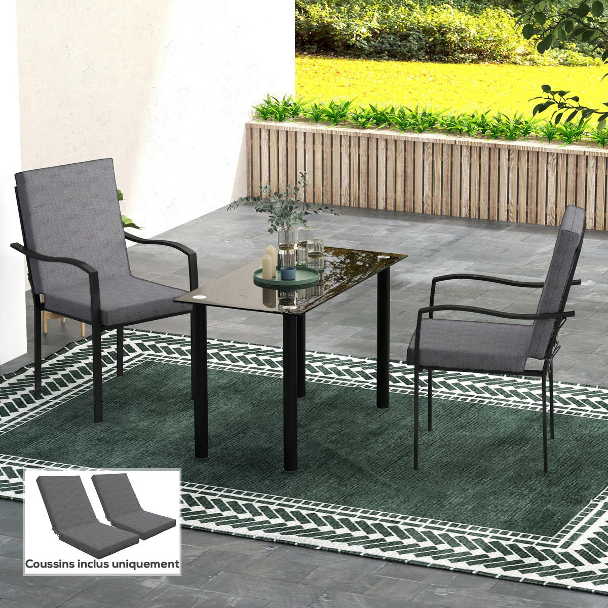SITZKISSEN DE-17702 Dunkelgrau - Dunkelgrau, Textil (112/51/8cm) - ComfortXL