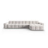 ECKSOFA rechts Kendal aus Samt hellgrau 5 Sitzplätze - Hellgrau, Textil (173/357cm) - Micadoni