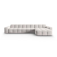 ECKSOFA rechts Kendal aus Samt hellgrau 5 Sitzplätze - Hellgrau, Textil (173/357cm) - Micadoni