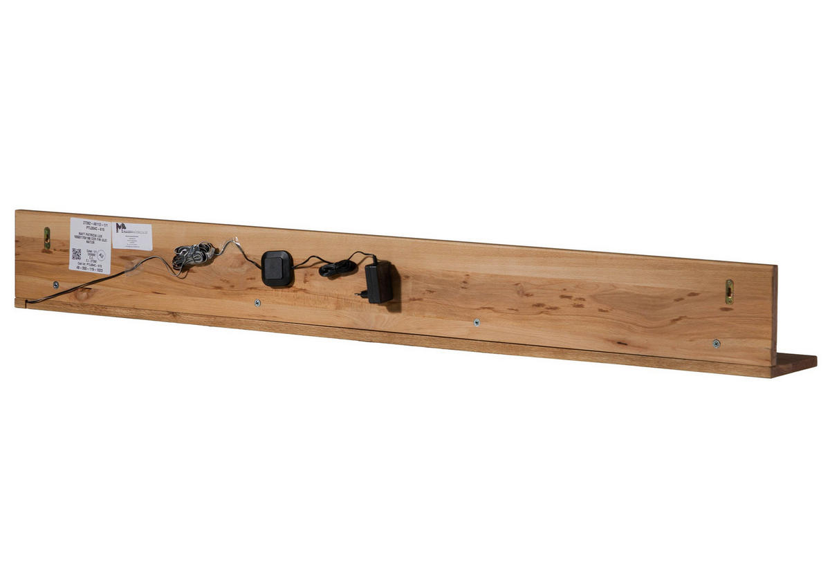 WANDREGAL Wild-/Zerreiche 165x17x19 natur geölt MONTREUX LUX #123 - Naturfarben, Holz (165/19/17cm) - Massivmoebel24