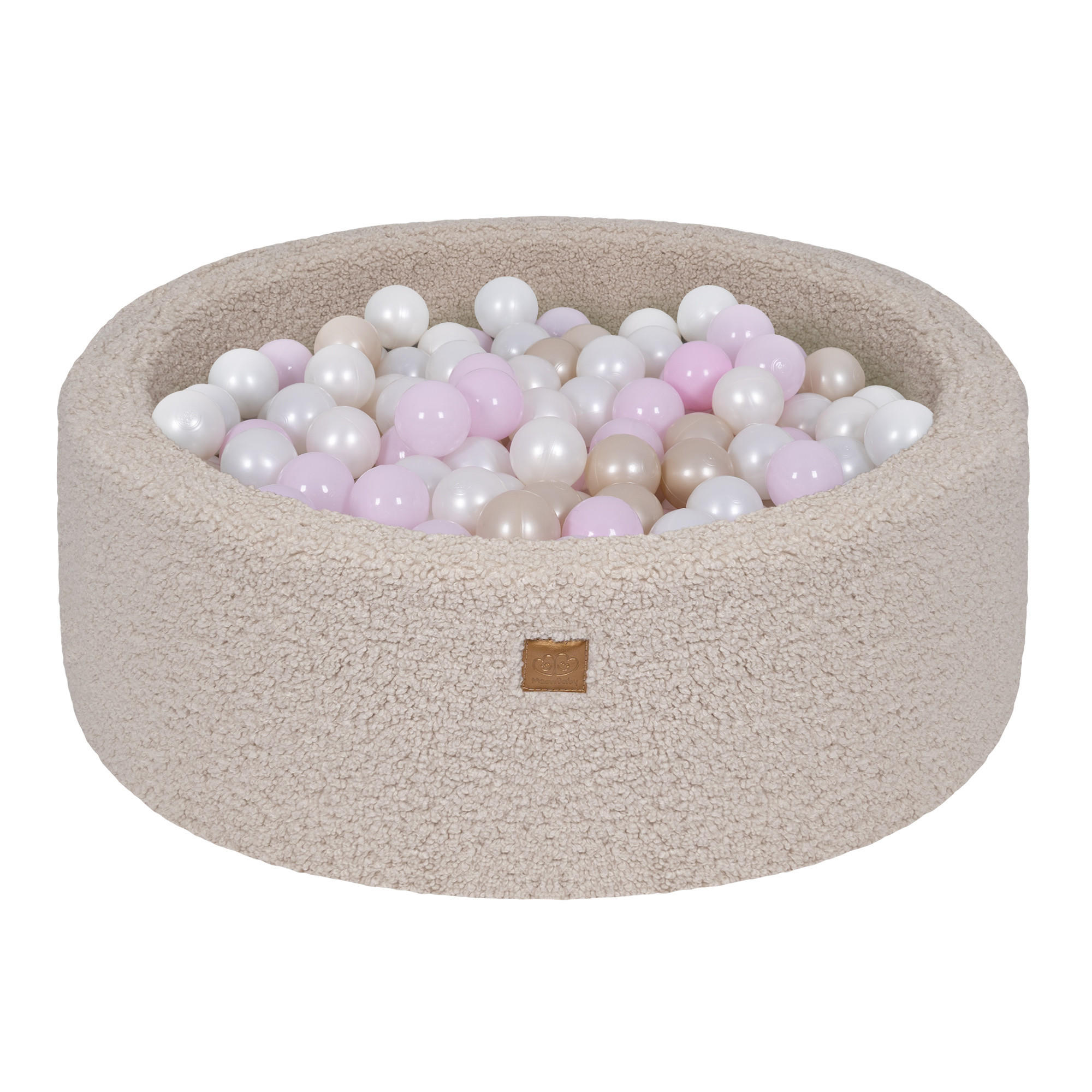 BÄLLEBAD für Kinder, Bearly, Grau - Koralle/Hellrosa, Textil (90/90/30cm) - MeowBaby
