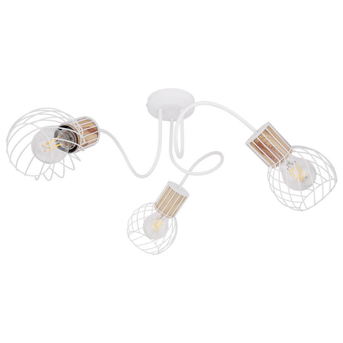LED DECKENLEUCHTE Gitteroptik Weiß - Weiß, Holz (60/60/24cm) - Globo Lighting