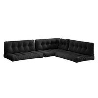 PALETTENKISSEN SET Ohio Anthrazit 7 Teile, wasserabweisend - Anthrazit, Textil (120/15/80cm) - Vicco
