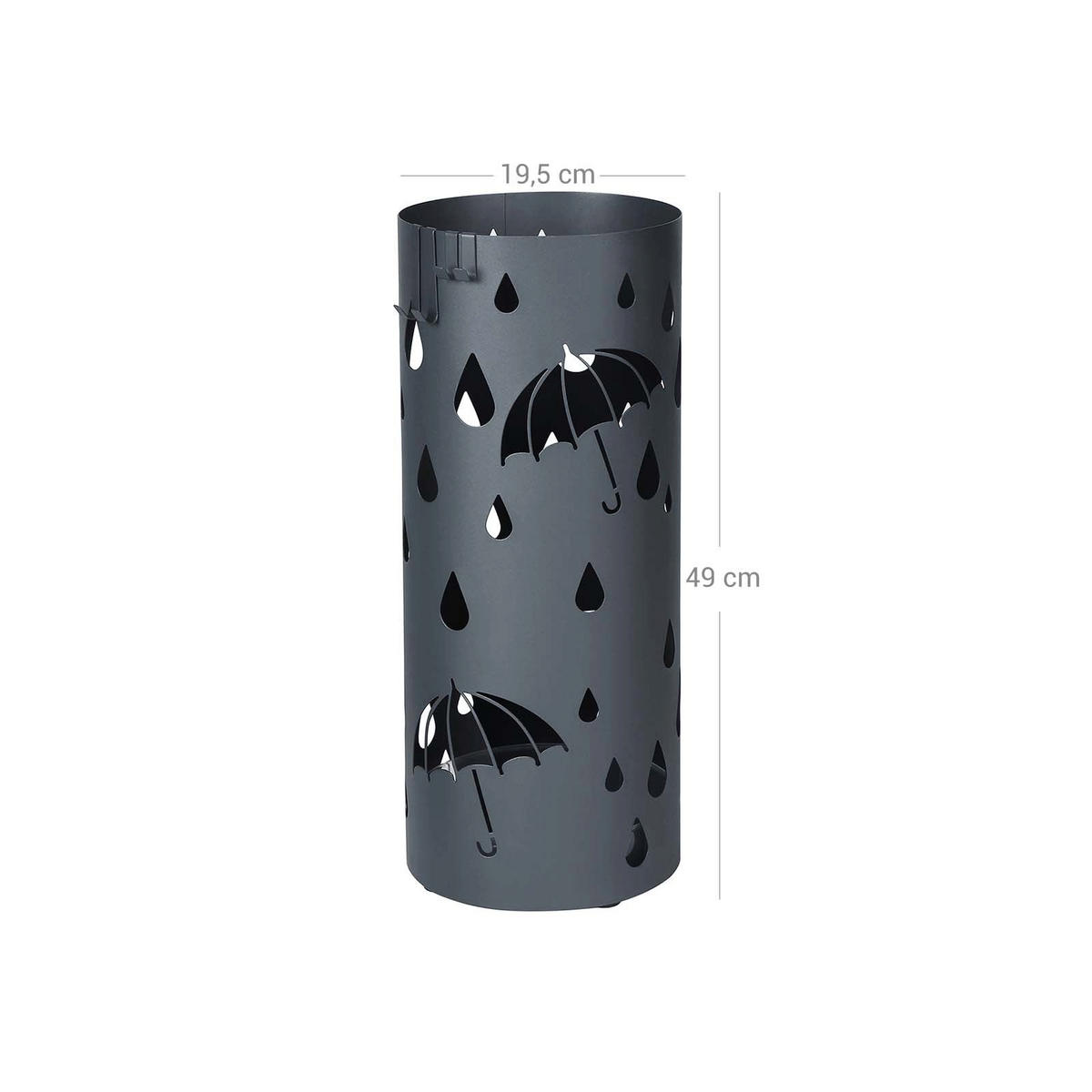 REGENSCHIRMSTÄNDER - Schwarz Hochglanz, Metall (19.5/49/19.5cm) - Hansiro