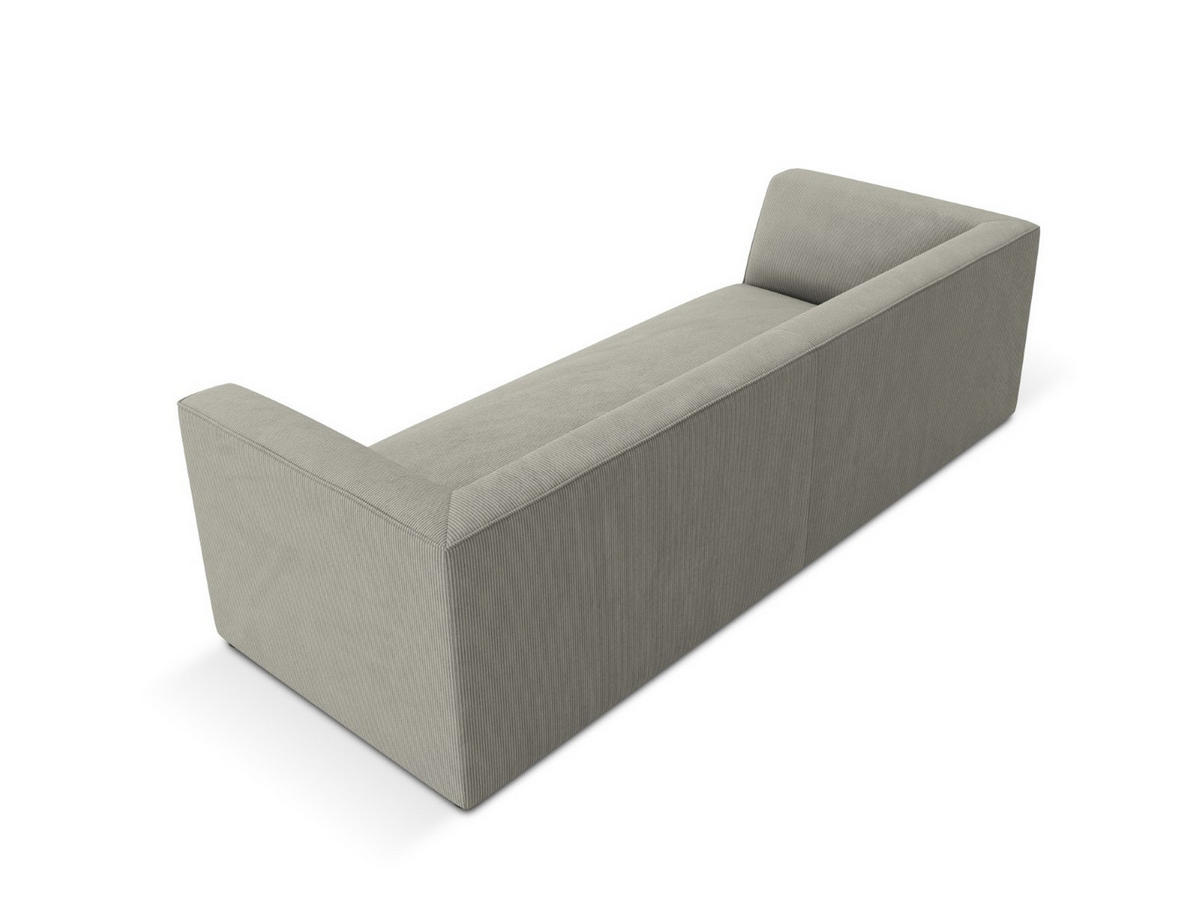 SOFA Ruby aus Cord hellgrau 3 Sitzplätze - Hellgrau, Textil (93/69/232cm) - Micadoni
