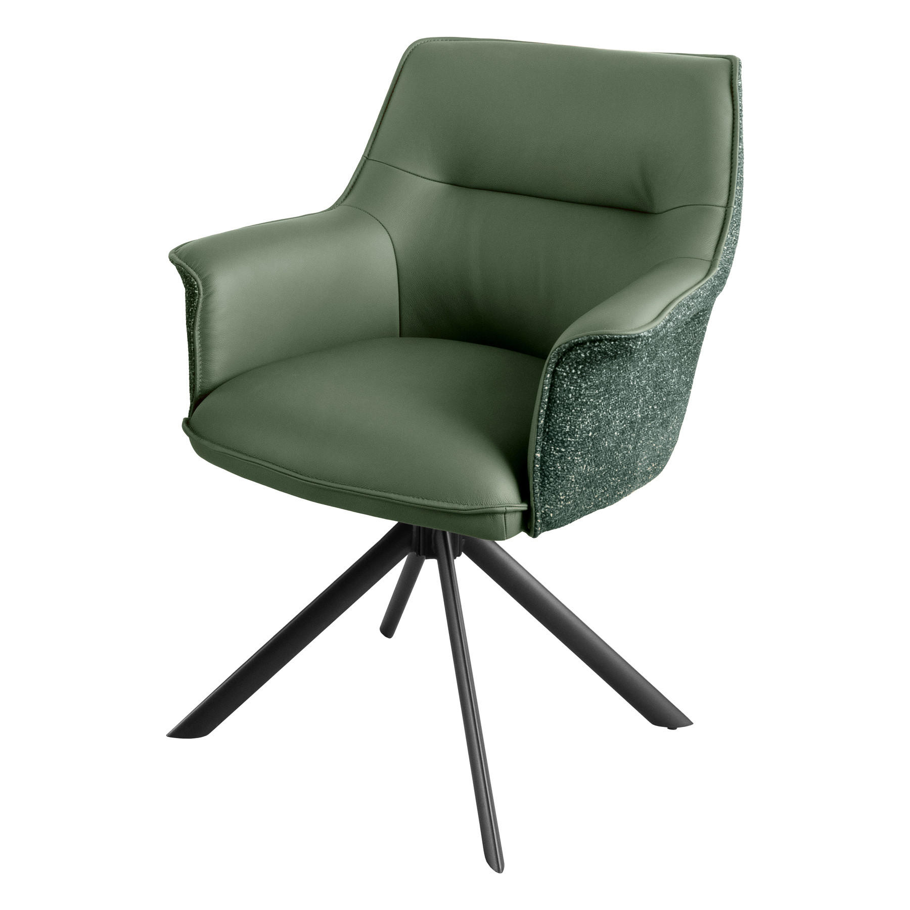 STUHL UNIQUE Chenille Grün 85 cm - Schwarz/Grün, Kunststoff/Textil (66/87/68cm) - riess-ambiente