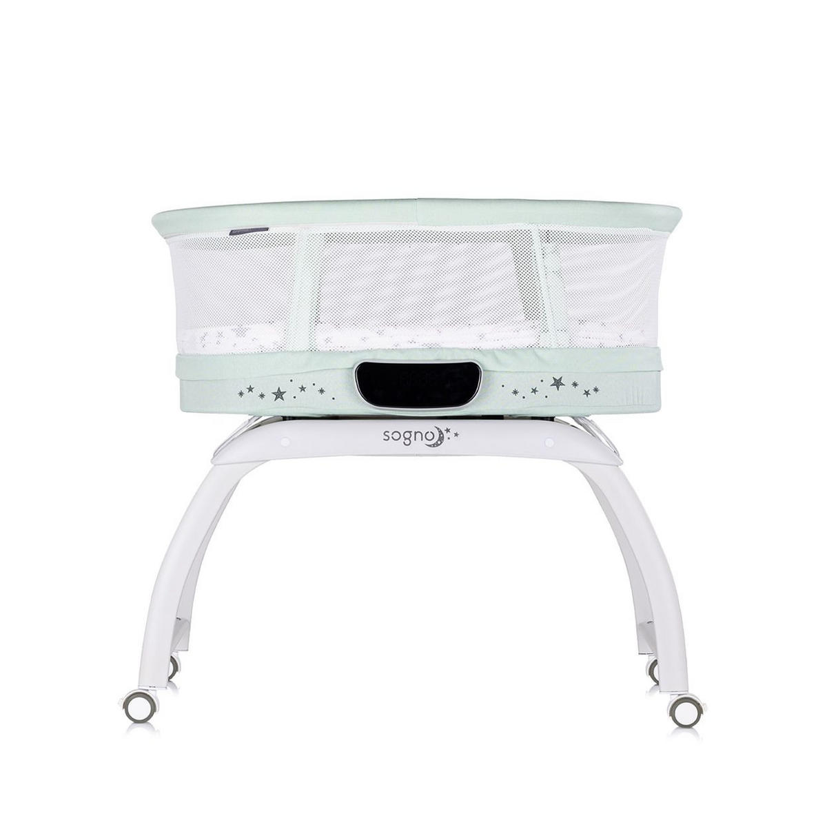 BEISTELLBETT Sogno 2 in 1 grün 83 x 40 cm, elektrisch, Schaukelfunktion, Fernbedienung, Waage - Grün, Metall (40/83cm) - Chipolino