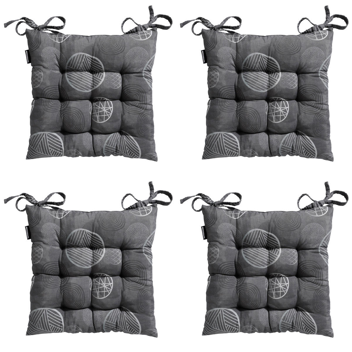 SITZKISSEN Kreis 46/46 cm 4er-Set - Grau, Textil (46/8/46cm) - Madison