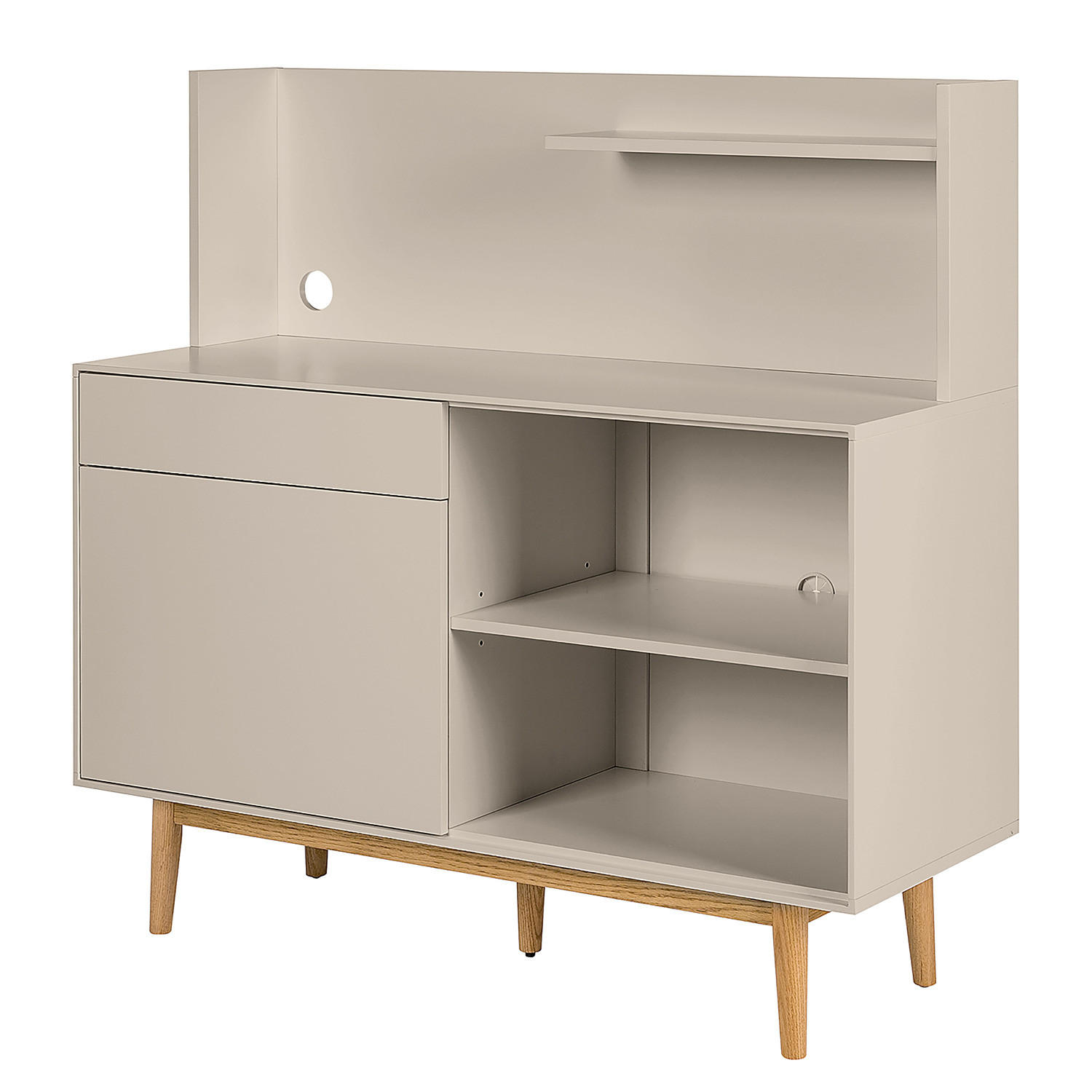 KÜCHENSCHRANK - Holzwerkstoff / Teilmassivholz - Taupe, Holz/Holzwerkstoff (120/45/119cm) - home24