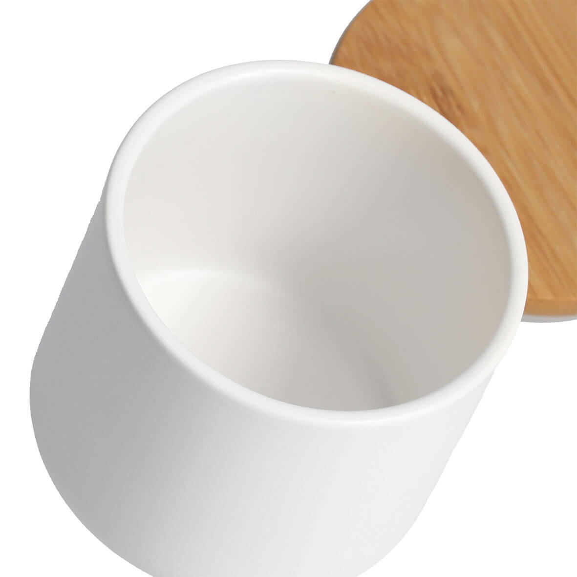 KERAMIKGLAS mit Deckel 320 ml - Weiß, Keramik (9/8.7/9cm)