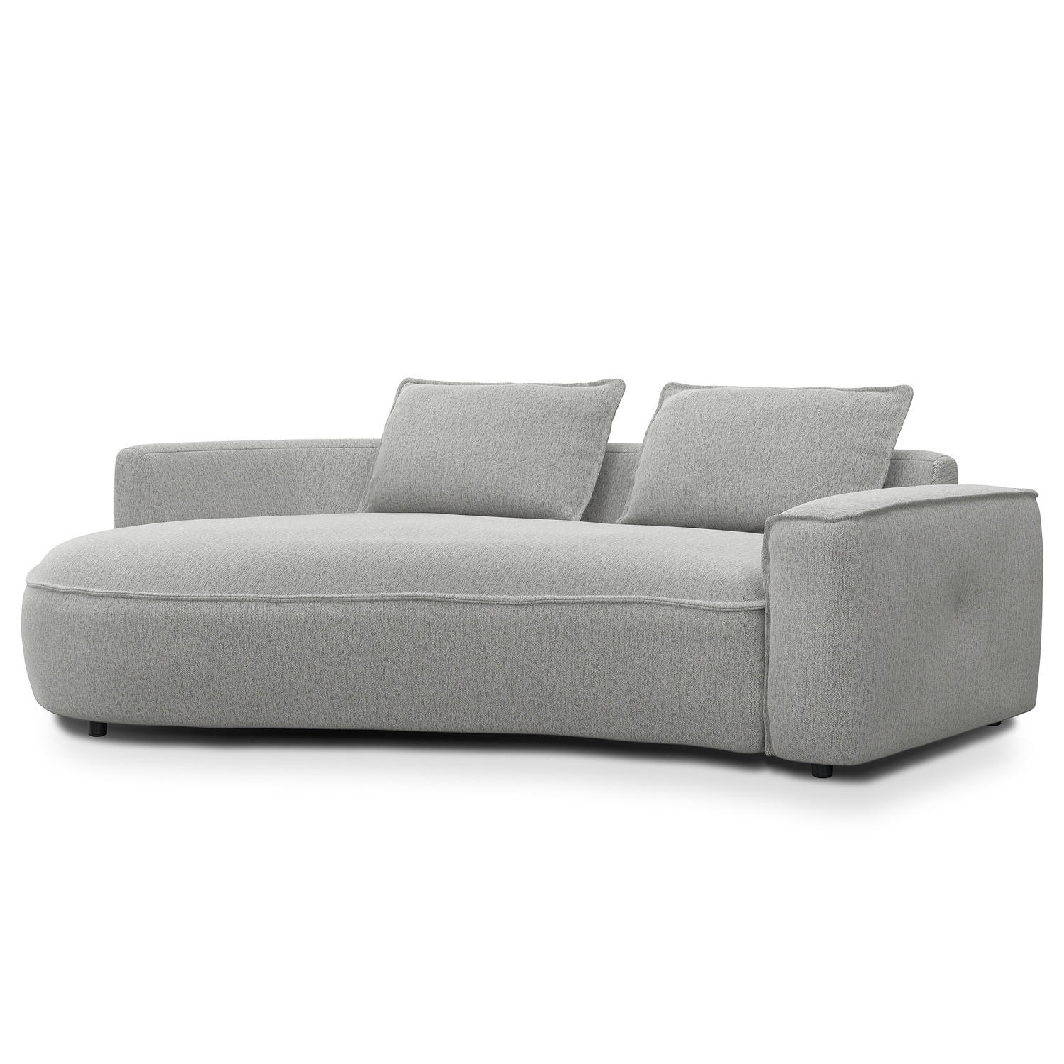 2,5-SITZER SOFA - Hellgrau/Schwarz, Kunststoff/Textil (217/82/146cm) - home24