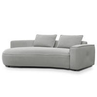 2,5-SITZER SOFA - Hellgrau/Schwarz, Kunststoff/Textil (217/82/146cm) - home24