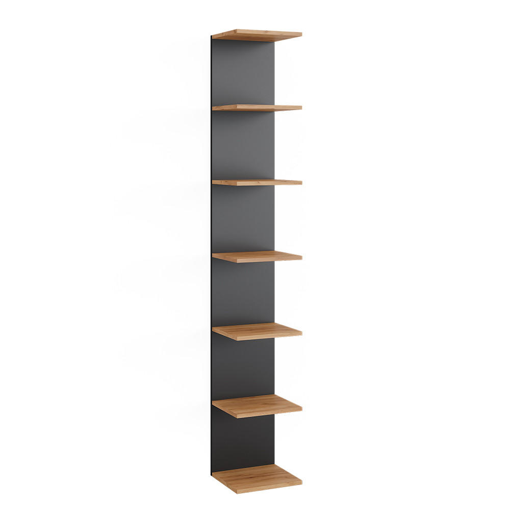 WANDREGAL Paolo Anthrazit 30 x 190 cm - Honigeiche/Anthrazit, Holzwerkstoff (30/190/28cm) - Vicco