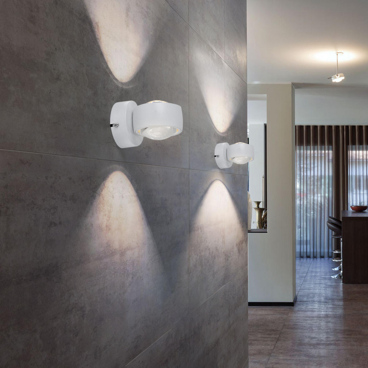 LED WANDLEUCHTE Metall Weiß - Weiß, Glas (7.5/10/10cm) - Globo Lighting