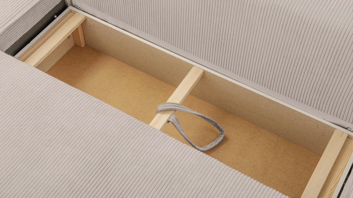 WOHNLANDSCHAFT Cedria Beige 389/145/85 cm mit Schlaffunktion - Beige/Schwarz, Kunststoff/Textil (389/85/145cm) - AX Living