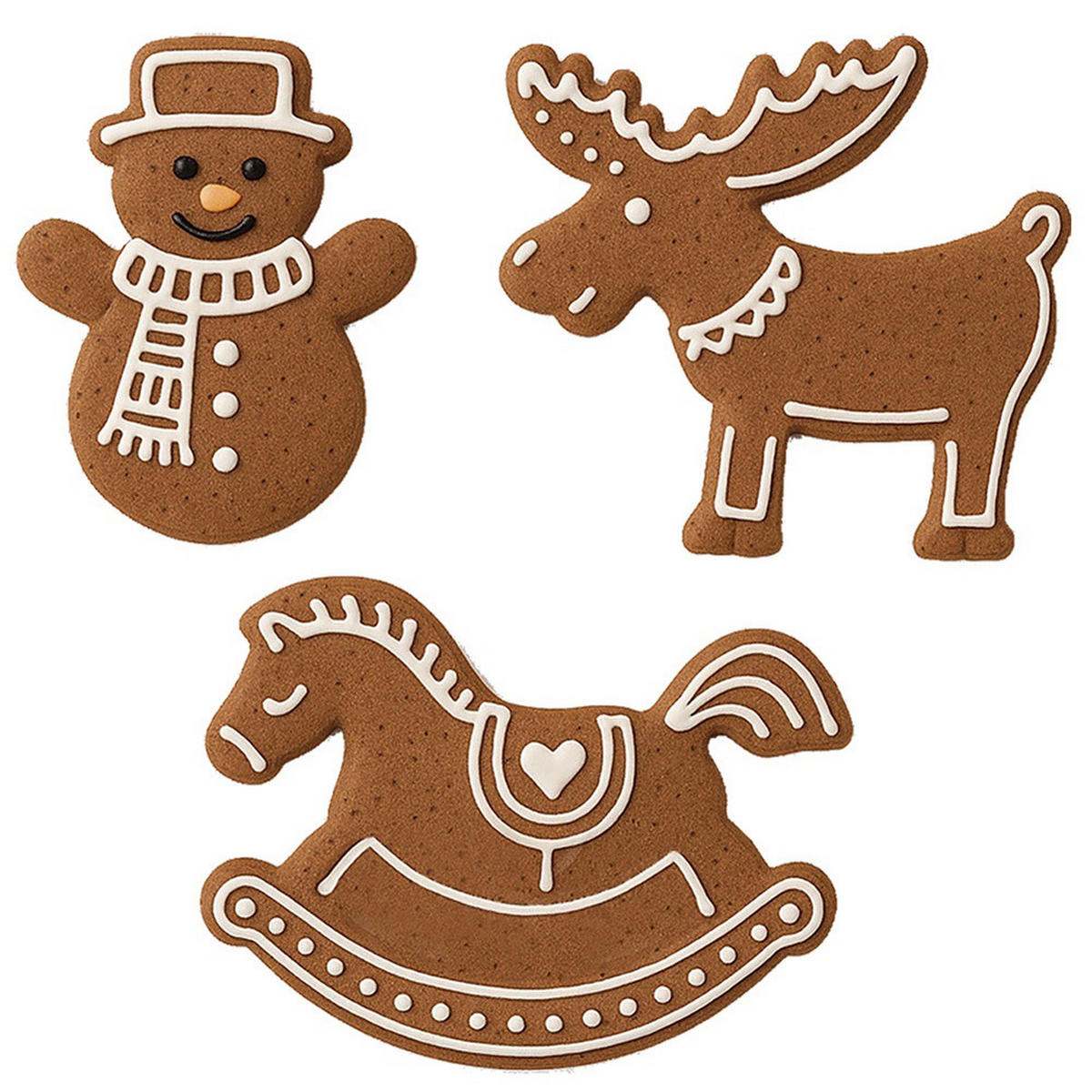AUSSTECHFORMEN-SET Winterfiguren 3-teilig Silber - Silberfarben, Metall (6.5/1.5/6.5cm) - Orion 