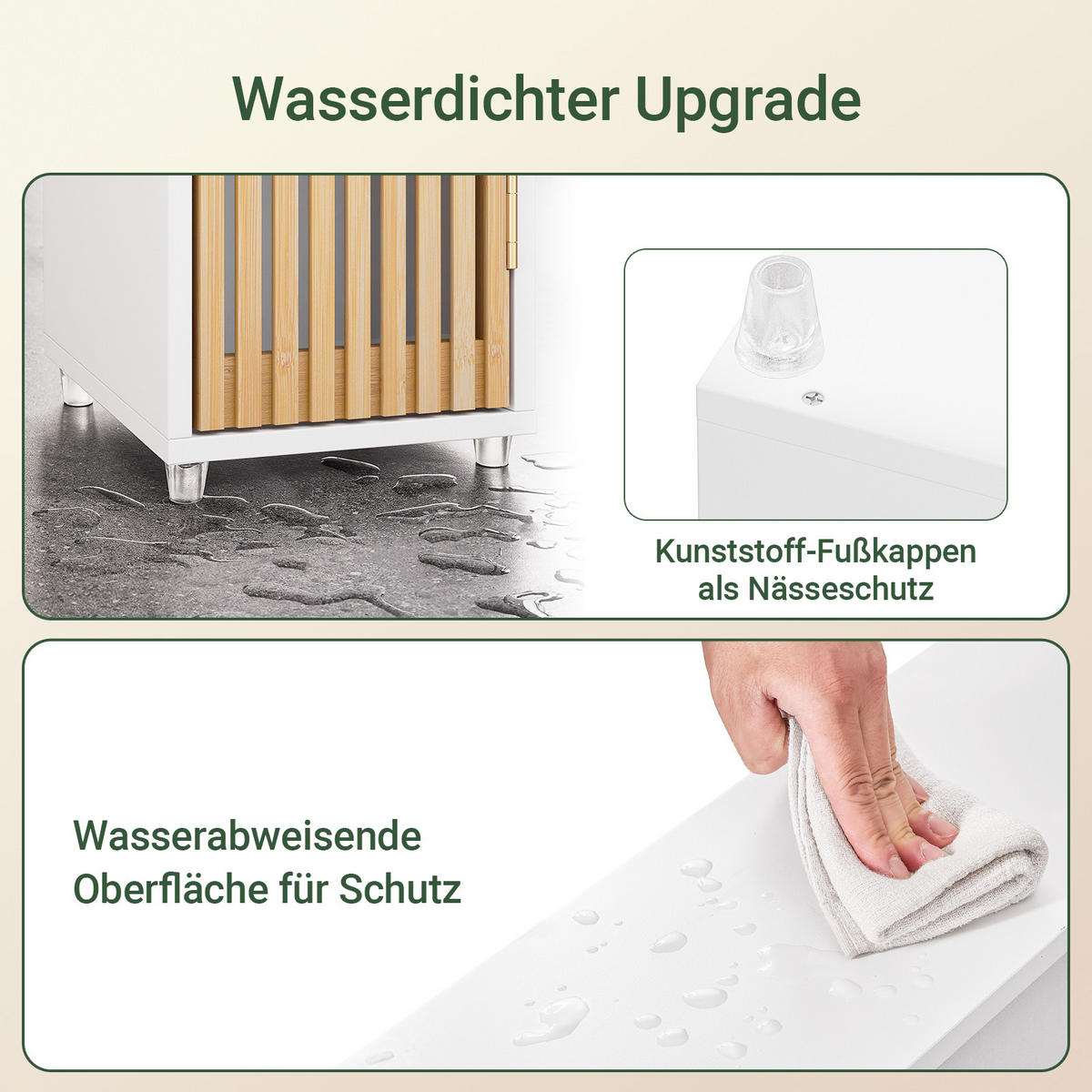 HOCHSCHRANK aus Holz, Schmal Weiß, 20x20x180cm - Weiß/Naturfarben, Holzwerkstoff (20/180/20cm) - SoBuy