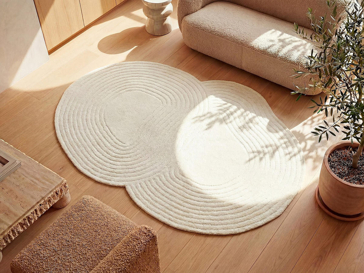 WOHNZIMMERTEPPICH - 160 x 120 - stoff - elfenbeinfarben Velima - Weiß, Textil (160/120cm) - Vente-Unique