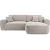 ECKSCHLAFSOFA Harmonia Hellgrau rechts - Hellgrau/Schwarz, Textil (297/169cm) - Beautysofa