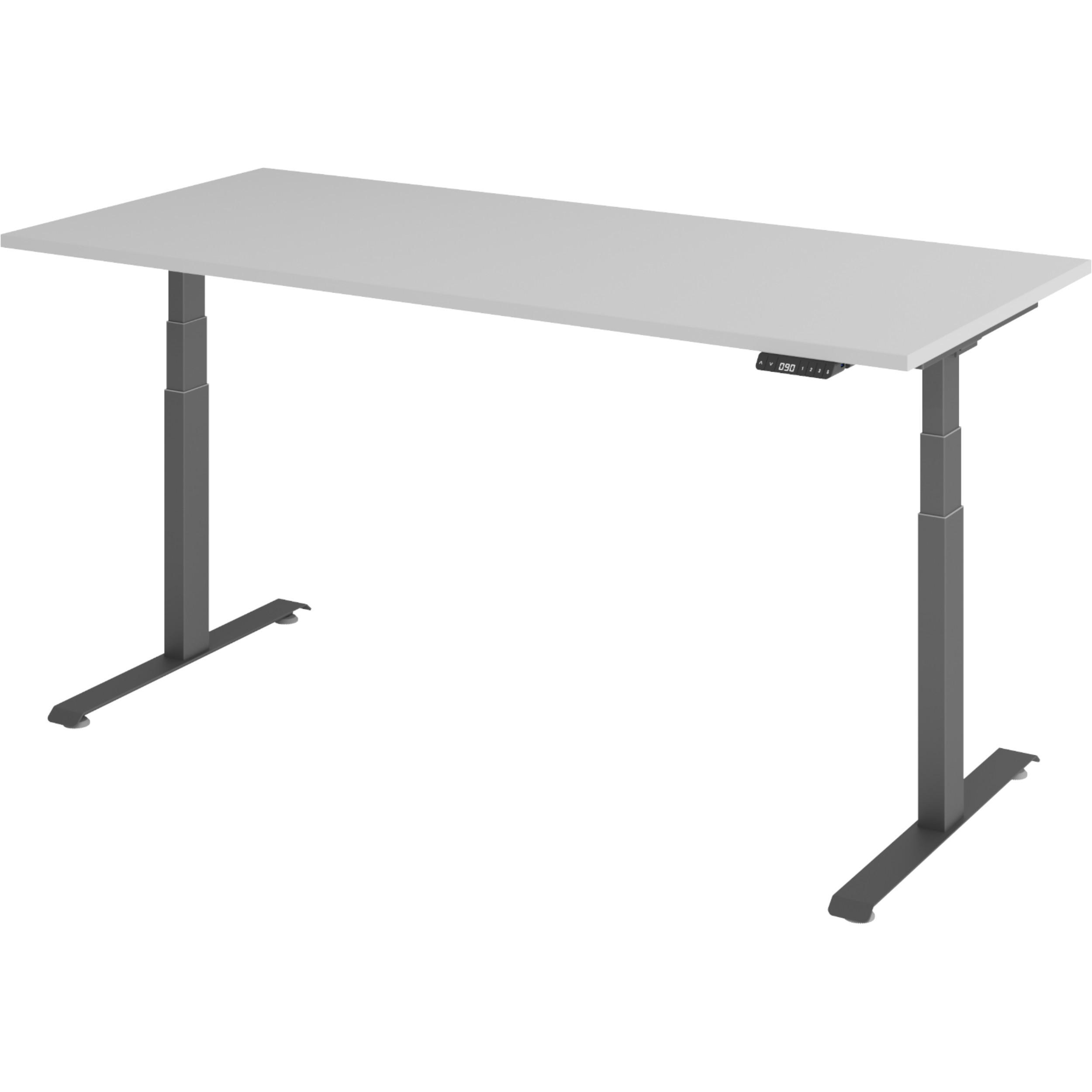 SCHREIBTISCH elektrisch 80/180/74 cm in Grau/Graphitfarben - Graphitfarben/Grau, Holzwerkstoff (80/180/74cm) - bümö