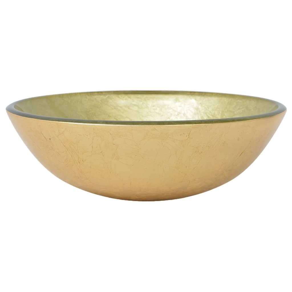 WASCHBECKEN Kulik 42/42/13 cm - Goldfarben, Glas (42/13/42cm) - Nettlife