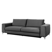 SCHLAFSOFA - Samt - Dunkelgrau/Silberfarben, Textil/Metall (265/91/105cm) - home24