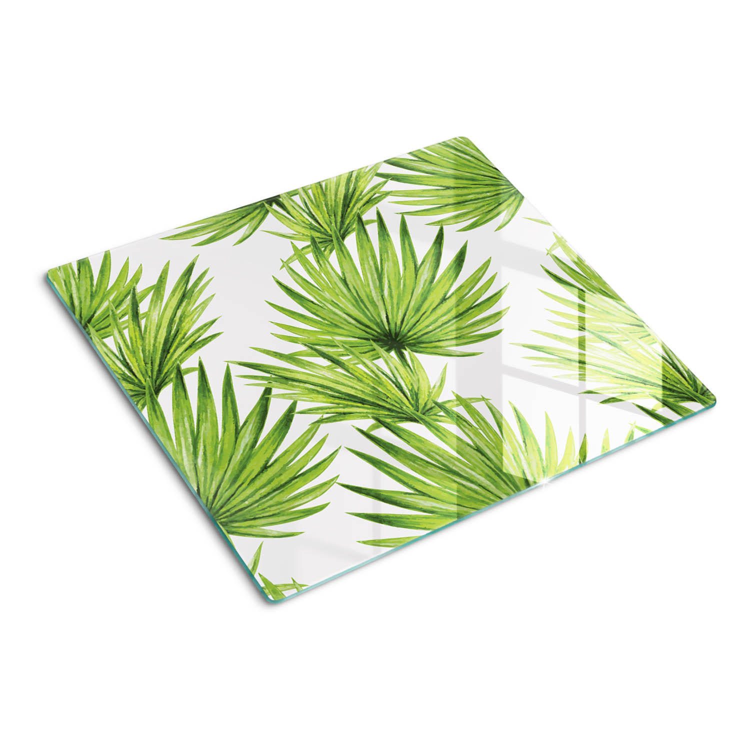 GLASPLATTE 60x52 cm Tropische Blätter - Grün, Glas (60/0.4/52cm) - TULUP