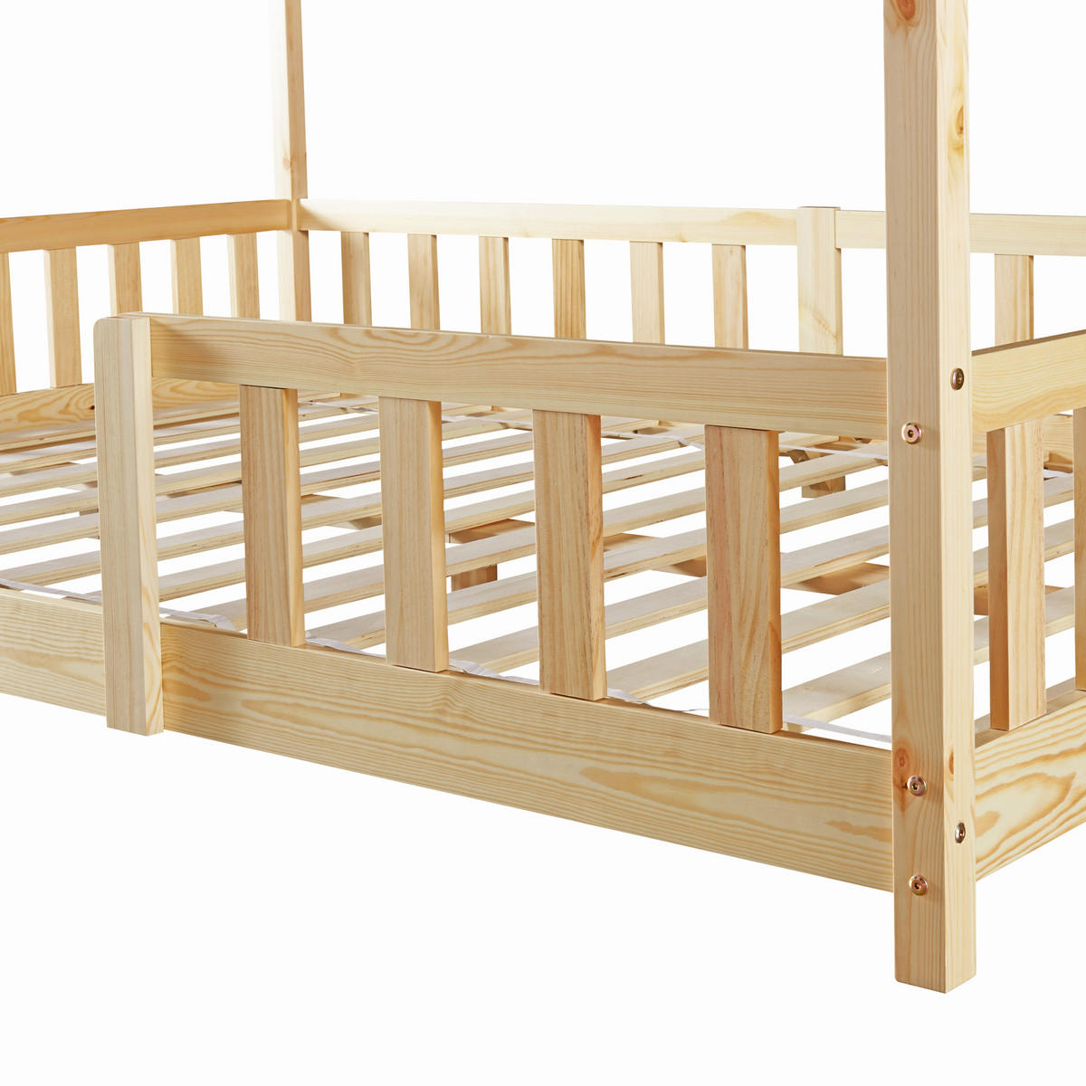 HAUSBETT Treviolo - Naturfarben, Holz (120/200cm) - [en.casa]
