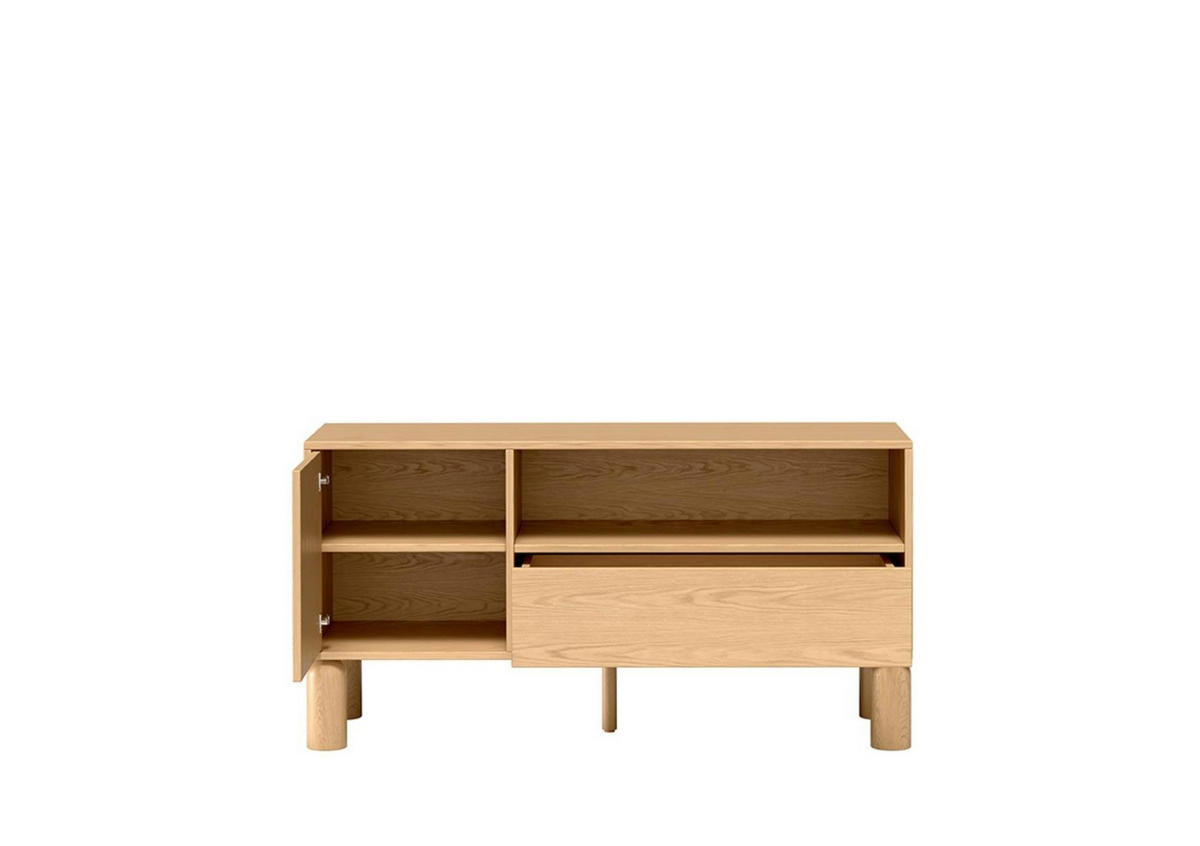 RTV-SCHRANK Sanden Eiche, TV-Tisch mit Schublade - Eichefarben, Holzwerkstoff (120/62/41cm) - Bettso