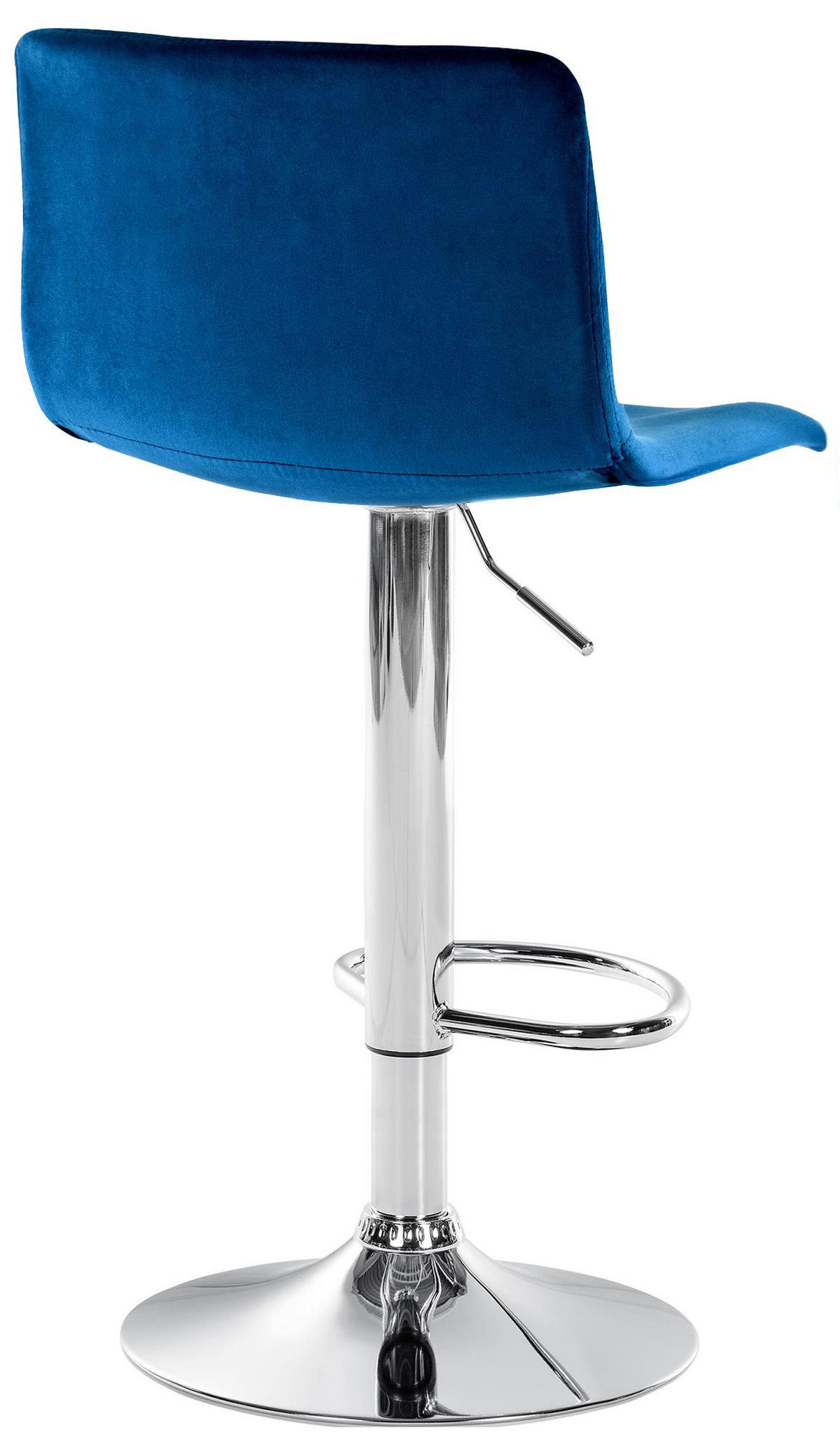 BARHOCKER Samt Blau - Blau, Textil (39/83/36cm) - CLP