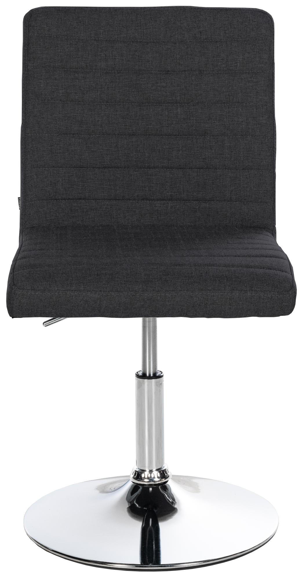 DREHSTUHL 2er Set Stoff schwarz - Chromfarben/Schwarz, Textil/Metall (44/81/60cm) - CLP