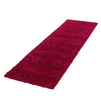 TEPPICH Hochflor Unifarben Polypropylen Wohnzimmer Shaggy Rot Läufer 80x250 - Rot, Textil (80/250cm) - KADIMA DESIGN
