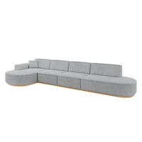 ECKSOFA Ottomane Links MARI-L3-v2 - 413x171x83 cm Grau Cord - Grau, Holzwerkstoff/Textil (413/171cm) - ALTDECOR