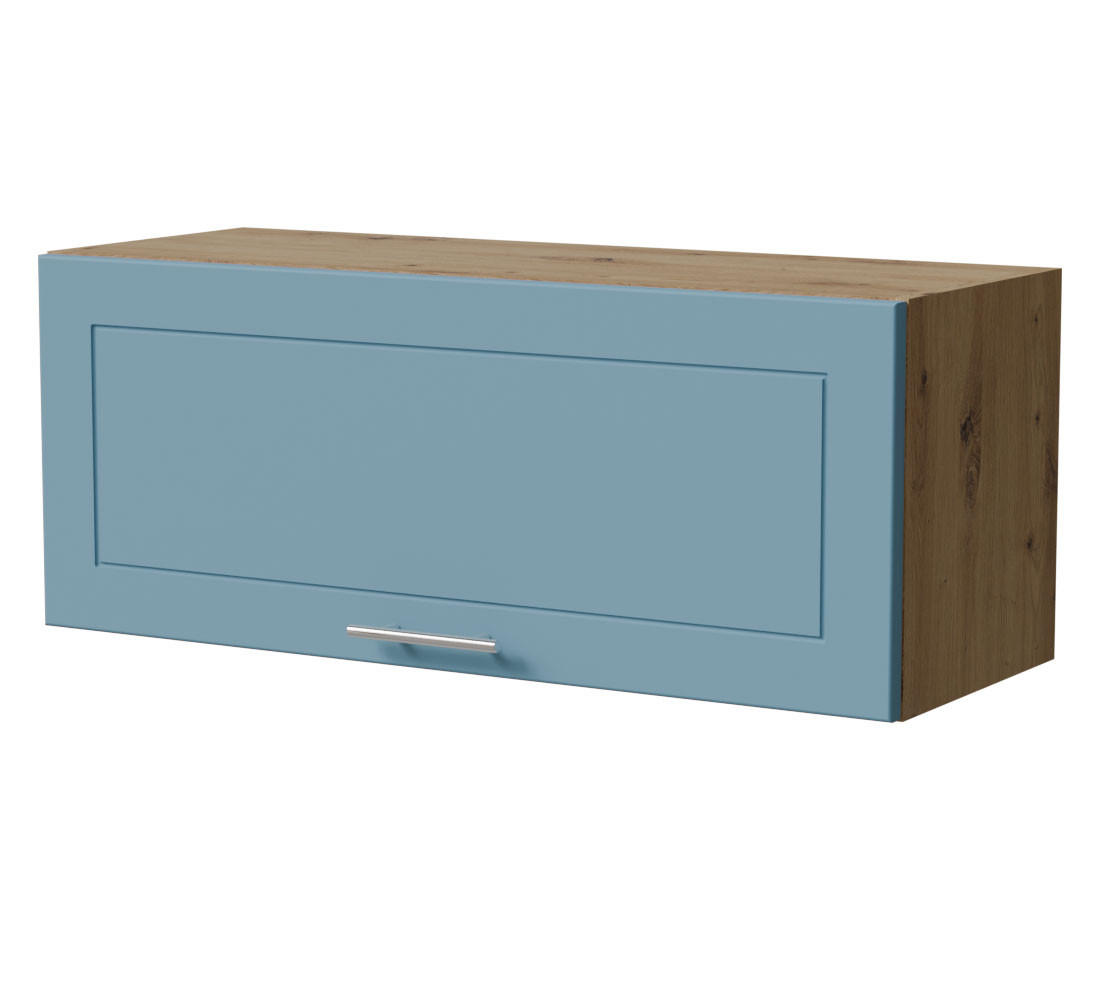 KLAPPHÄNGESCHRANK Bari W4B/90 Eiche Artisan / RAL 5024 pastellblau 90 / 32,5 / 36cm Blum Avenots Klappenbeschlag - Blau/Eiche Artisan, Holz/Holzwerkstoff (90/36/32.5cm) - Feldmann-Wohnen